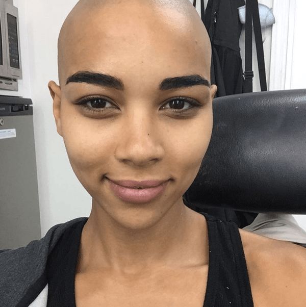 shaved bald Actress