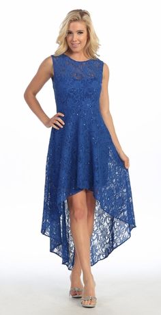 semi low dresses formal high Blue