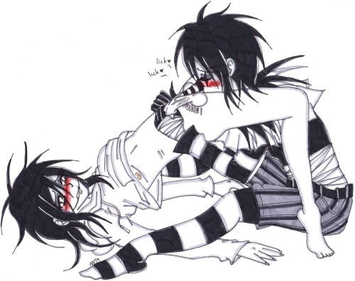 Jeff the killer and laughing jack sex. 