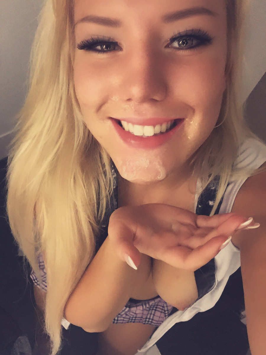 selfie facial girl Cute cum