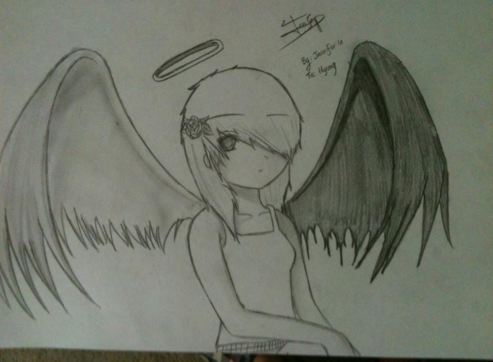 anime girl angel Fallen